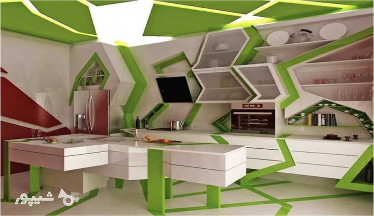 آشپزخانه هندسه عجیب آشپزخانهای با هندسه عجیب