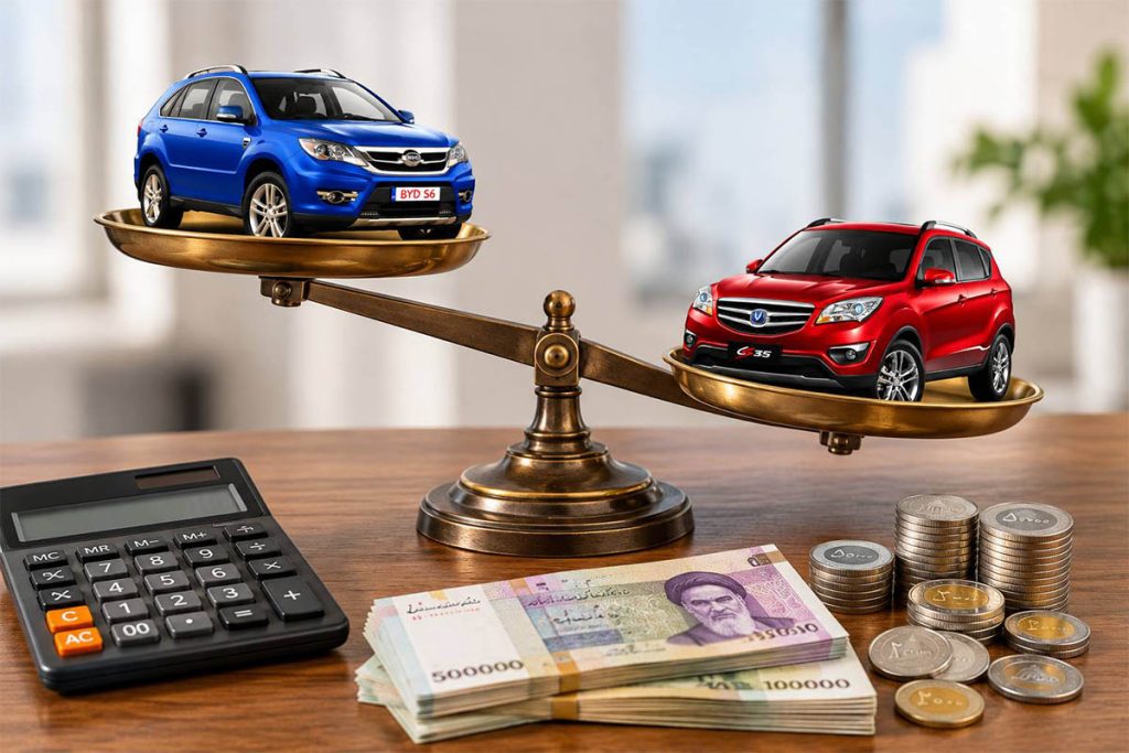 مقایسه قیمت چانگان CS۳۵ اتوماتیک با BYD S۶