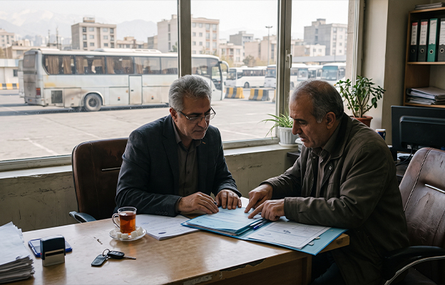 بررسی مدارک خرید اتوبوس دست‌دوم