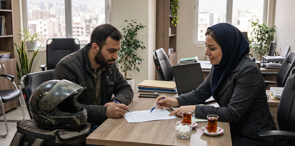 مدارک لازم برای استخدام پیک موتوری
